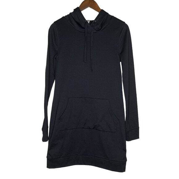 Fabletics‎ Yukon Black Hooded Long Sleeve Sweatshirt Dress Size XS - Picture 1 of 8